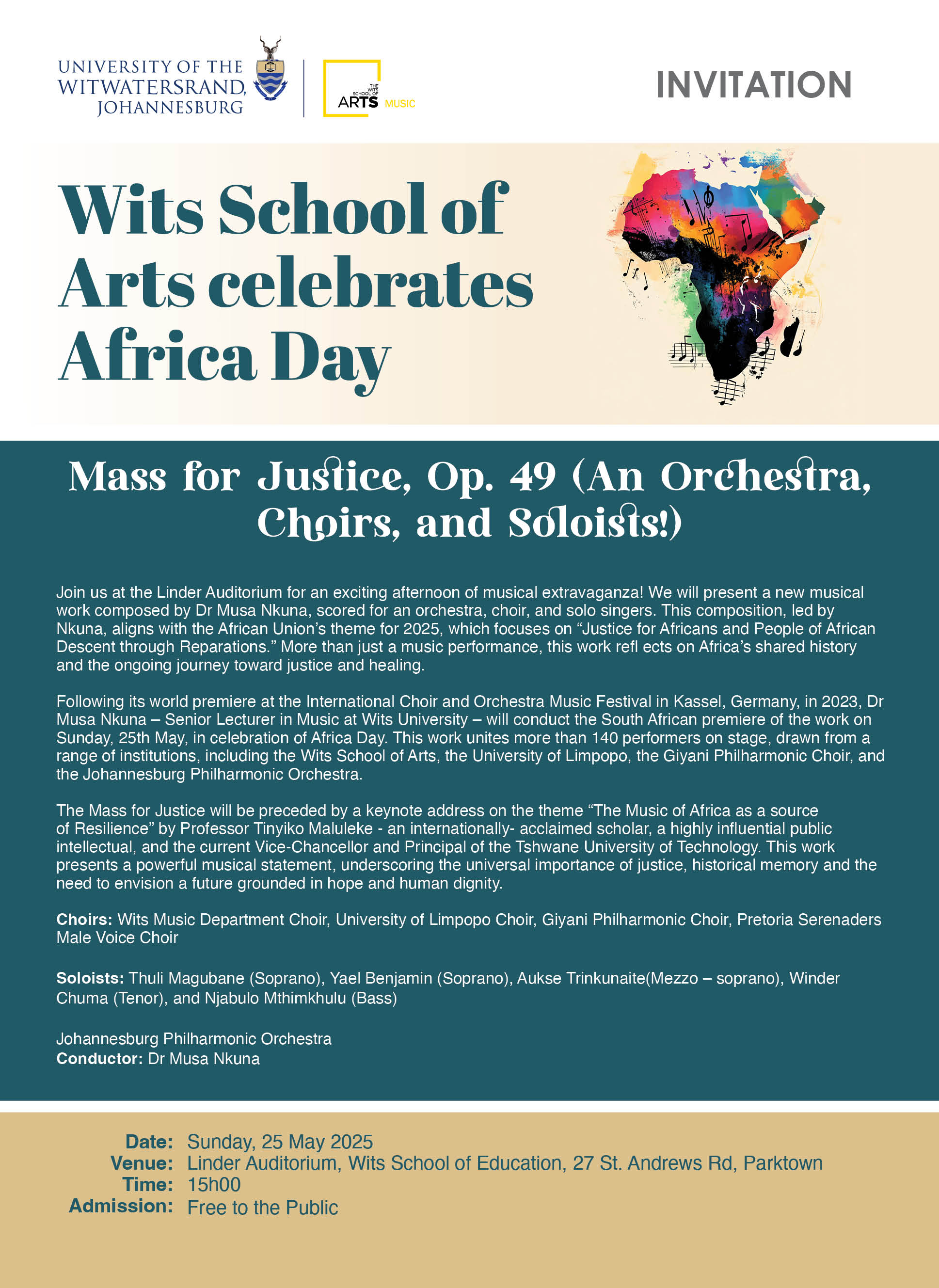 Africa Day: Choir Festival with music from Dr Musa Nkuna